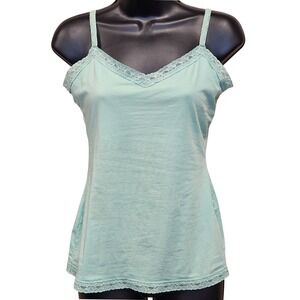 The Limited Women's Mint Green Lace Trim Cami Camisole Tank Top Stretch Size M